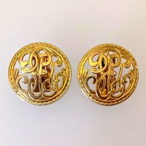 Vintage Judy Lee Monogram Clip-on Earrings
